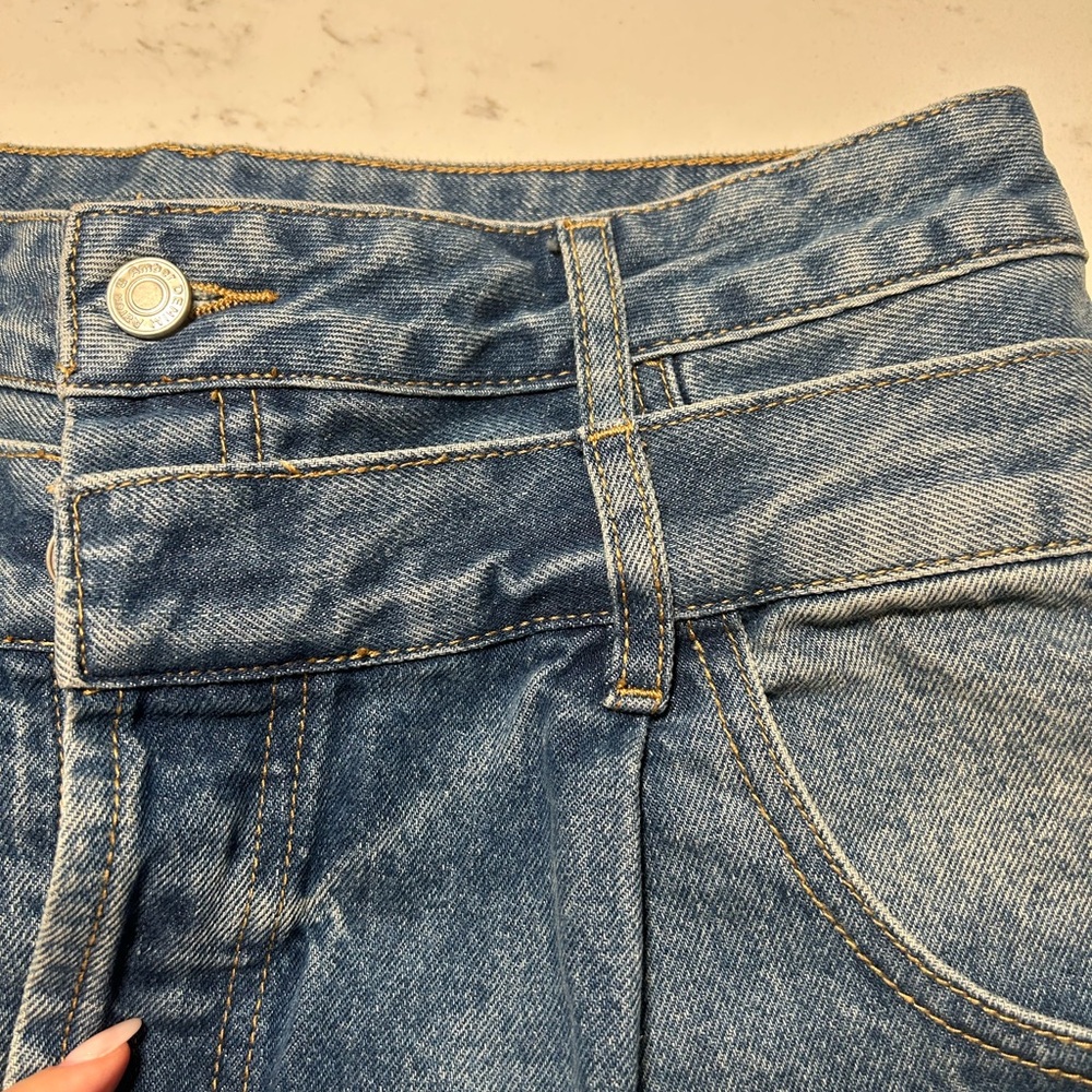 High Waist Blue Denim Jean Bermuda
 for Women - Picture 10 of 13